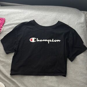 Champion Black Crew Neck Short Sleeve Tee